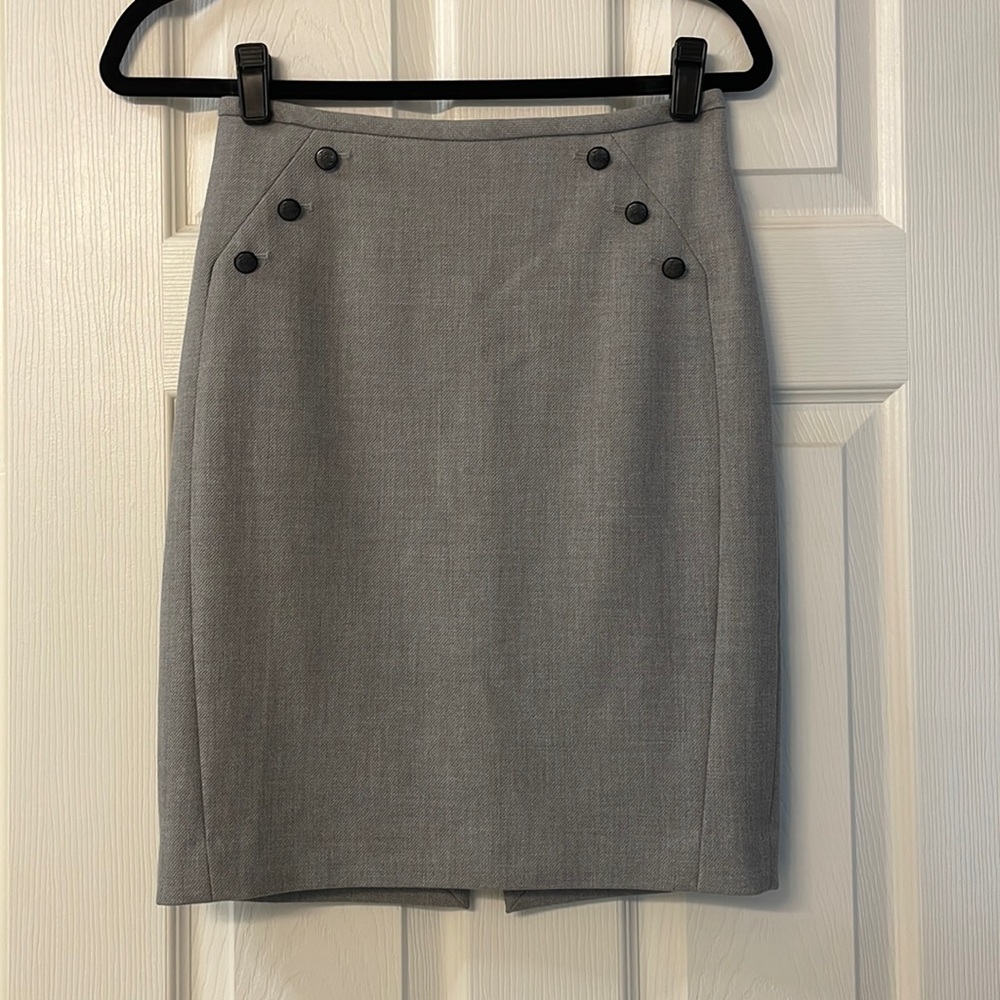 WHBM Grey Military Style Skirt